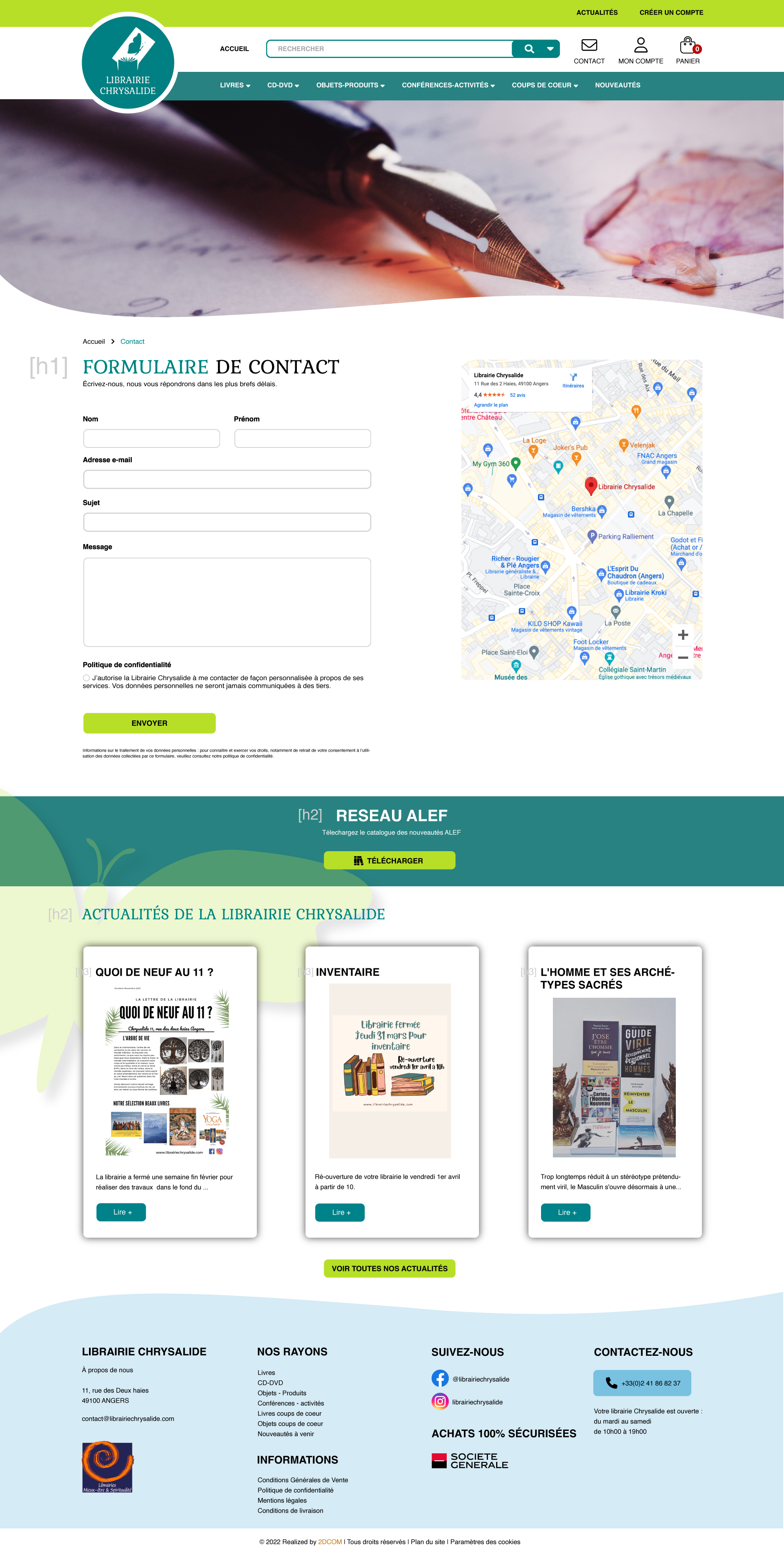 Site Librairie Chrysalide